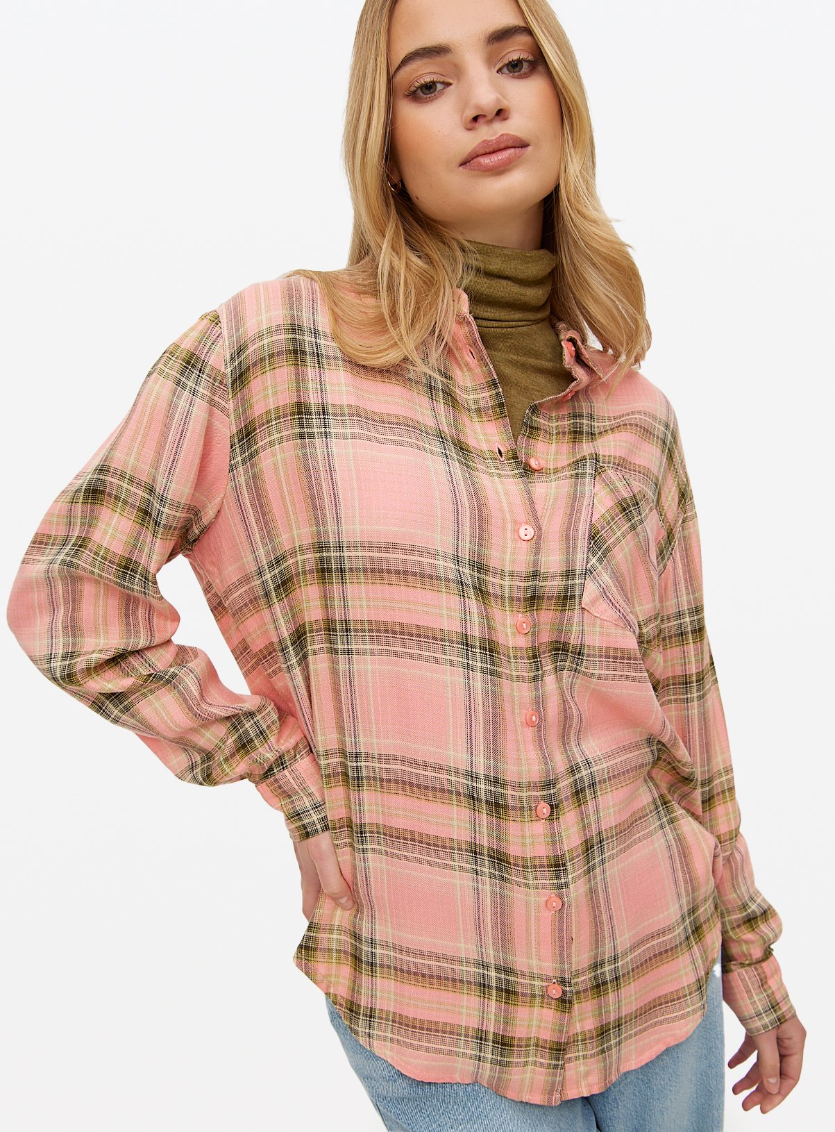 Pink Check Long Sleeve Shirt 