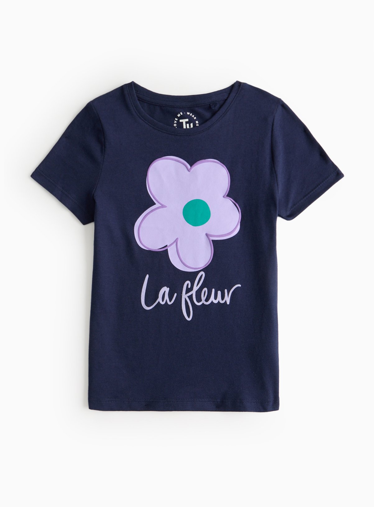 Navy Floral Print Short Sleeve T-Shirt 12 years