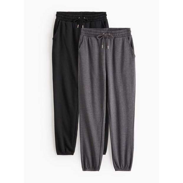 Buy Black Charcoal Grey Joggers 2 Pack L Joggers Tu