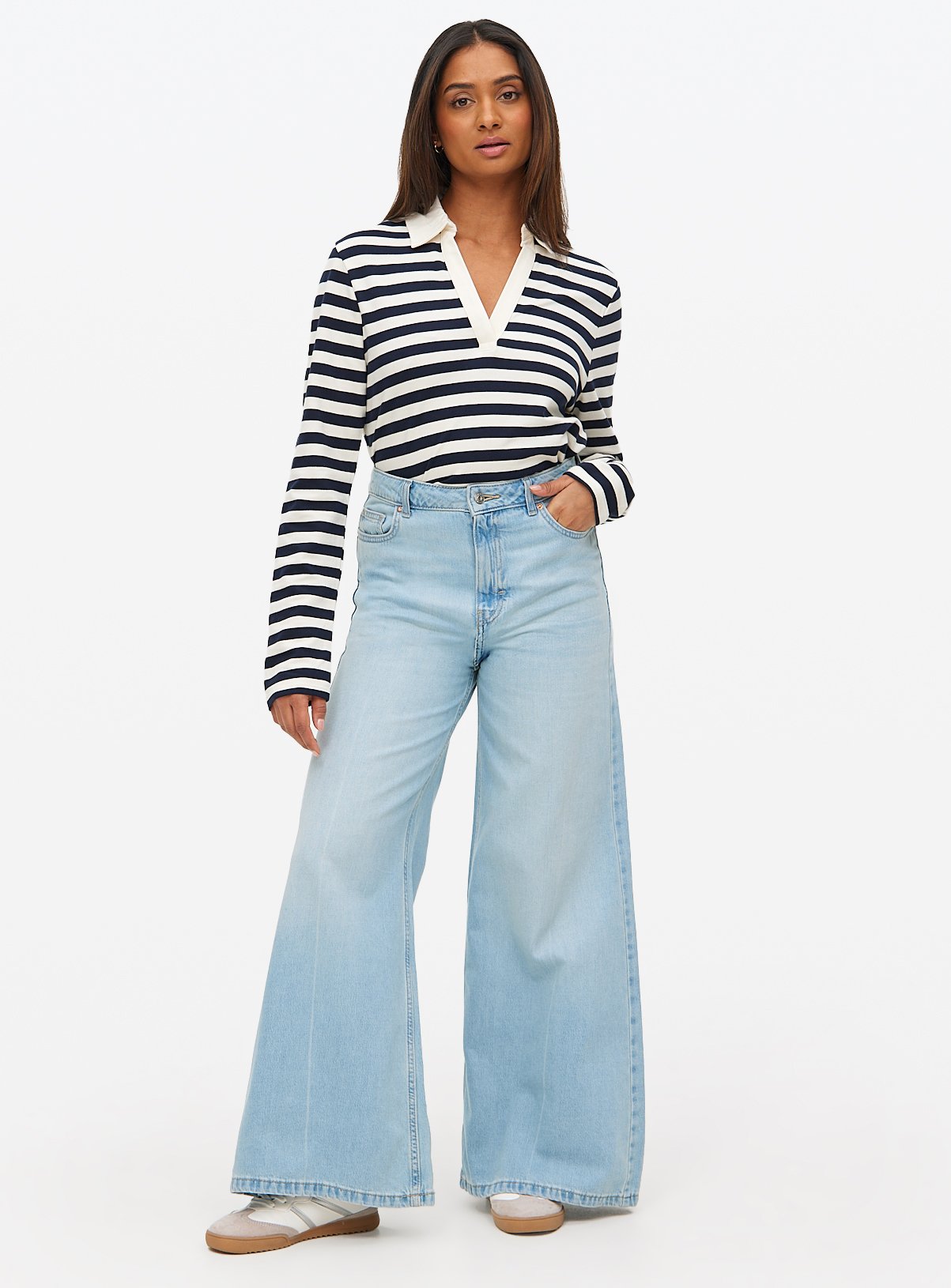 Flared Palazzo Denim Jeans 