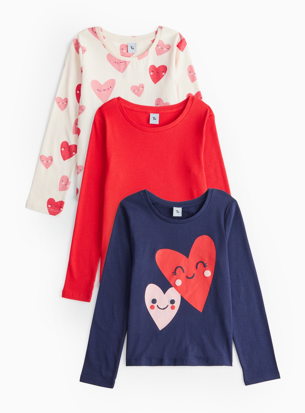 Heart Printed T-Shirt 3 Pack  