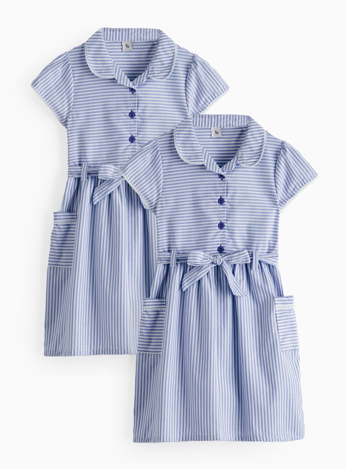 2 Pack Navy Stripe Dress 11 years