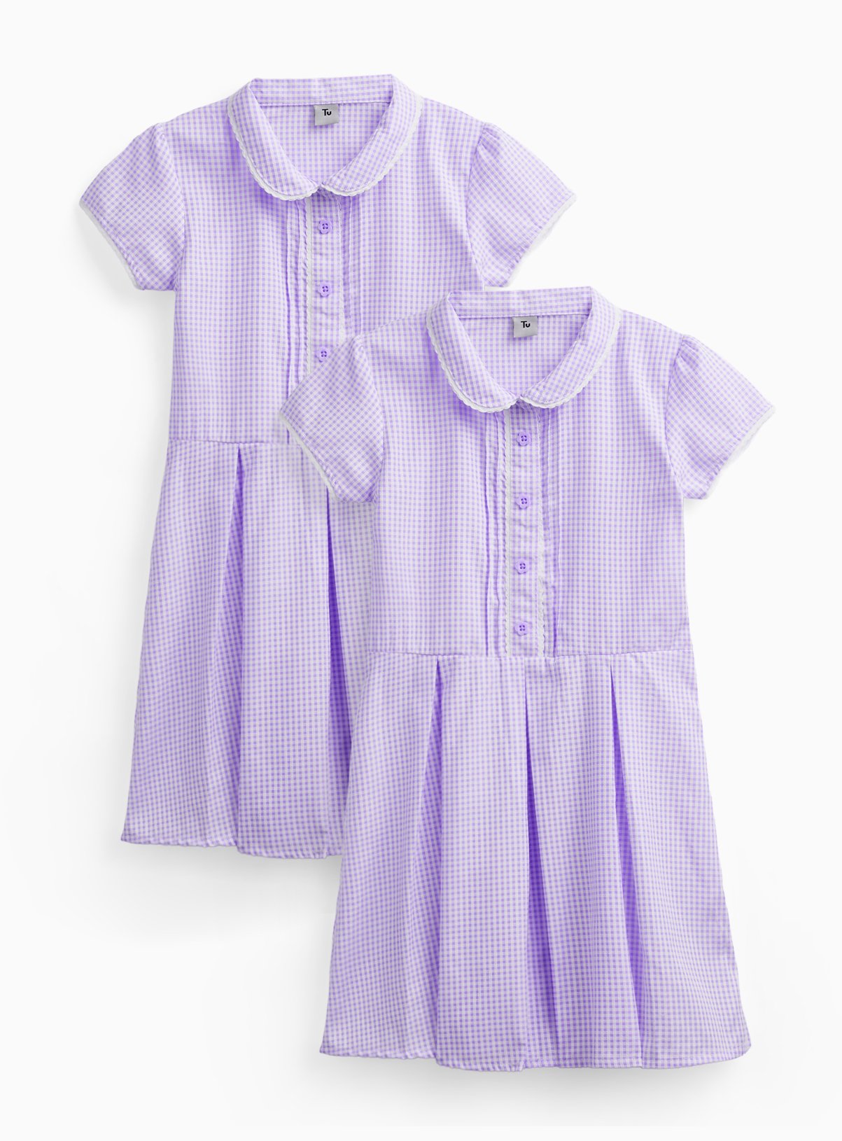 2 Pack Classic Lilac 'Dress with Ease' Gingham Dress 14 years