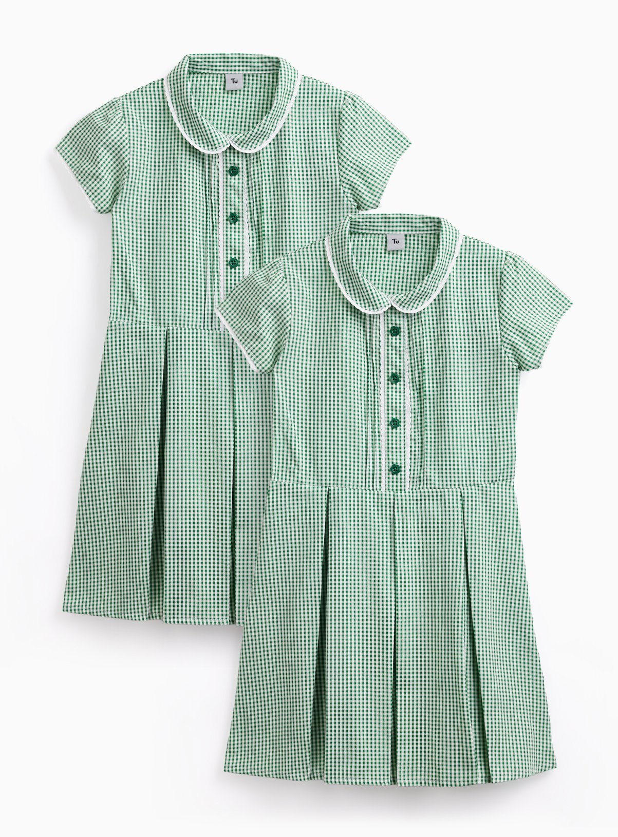 2 Pack Classic Green 'Dress with Ease' Gingham Dress 14 years
