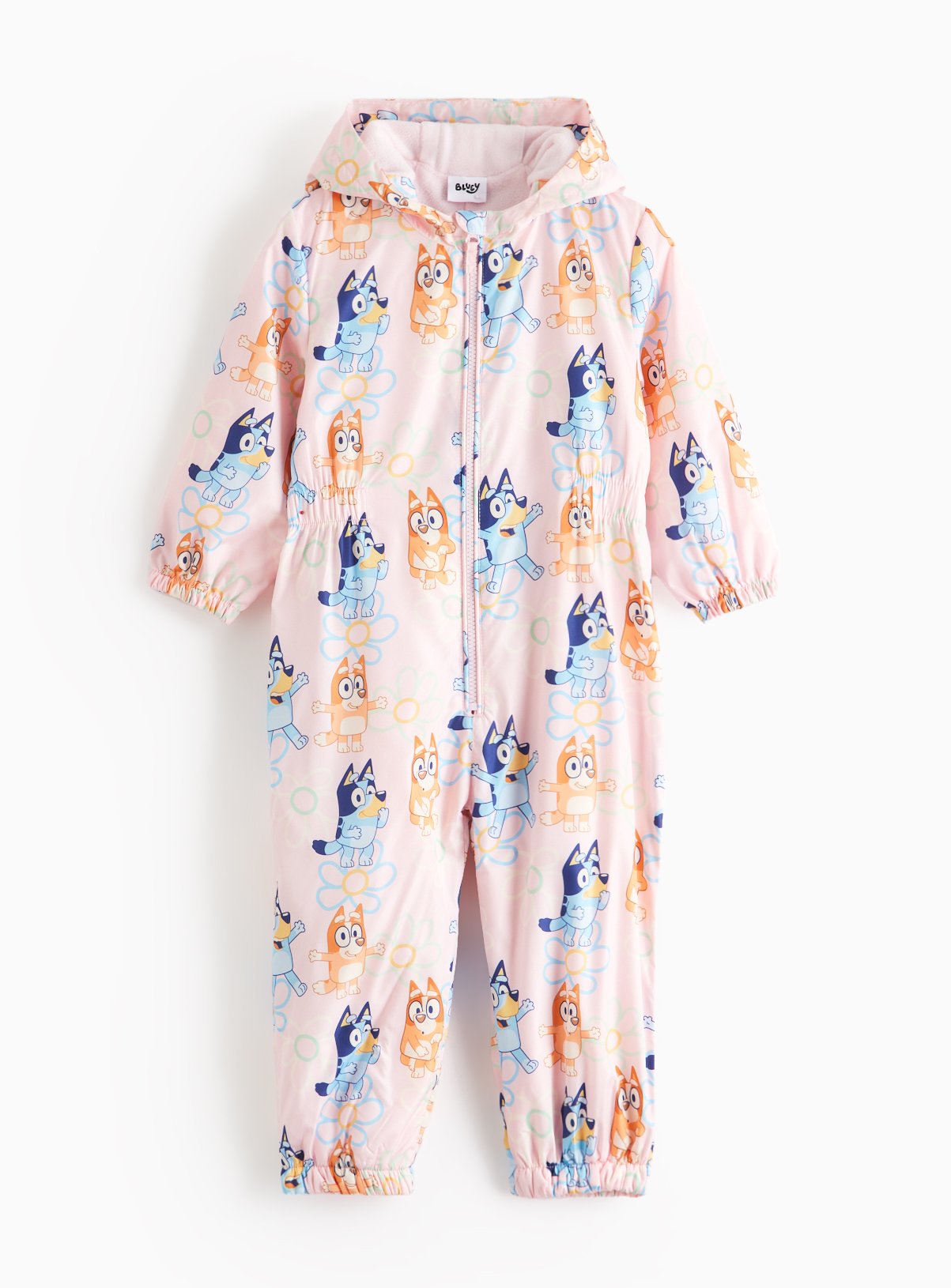 Bluey Character Print Pink Puddlesuit 