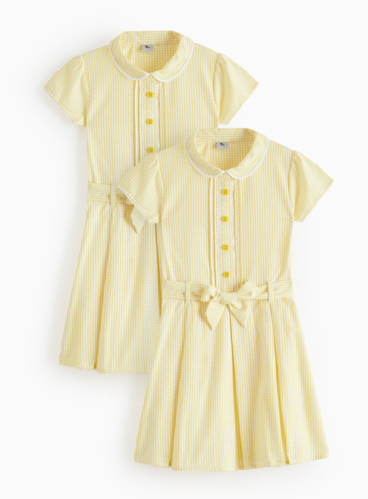 2 Pack Classic Yellow 'Dress with Ease' Gingham Dress 12 years