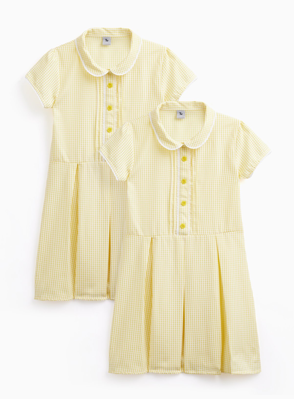 2 Pack Classic Yellow 'Dress with Ease' Gingham Dress 14 years
