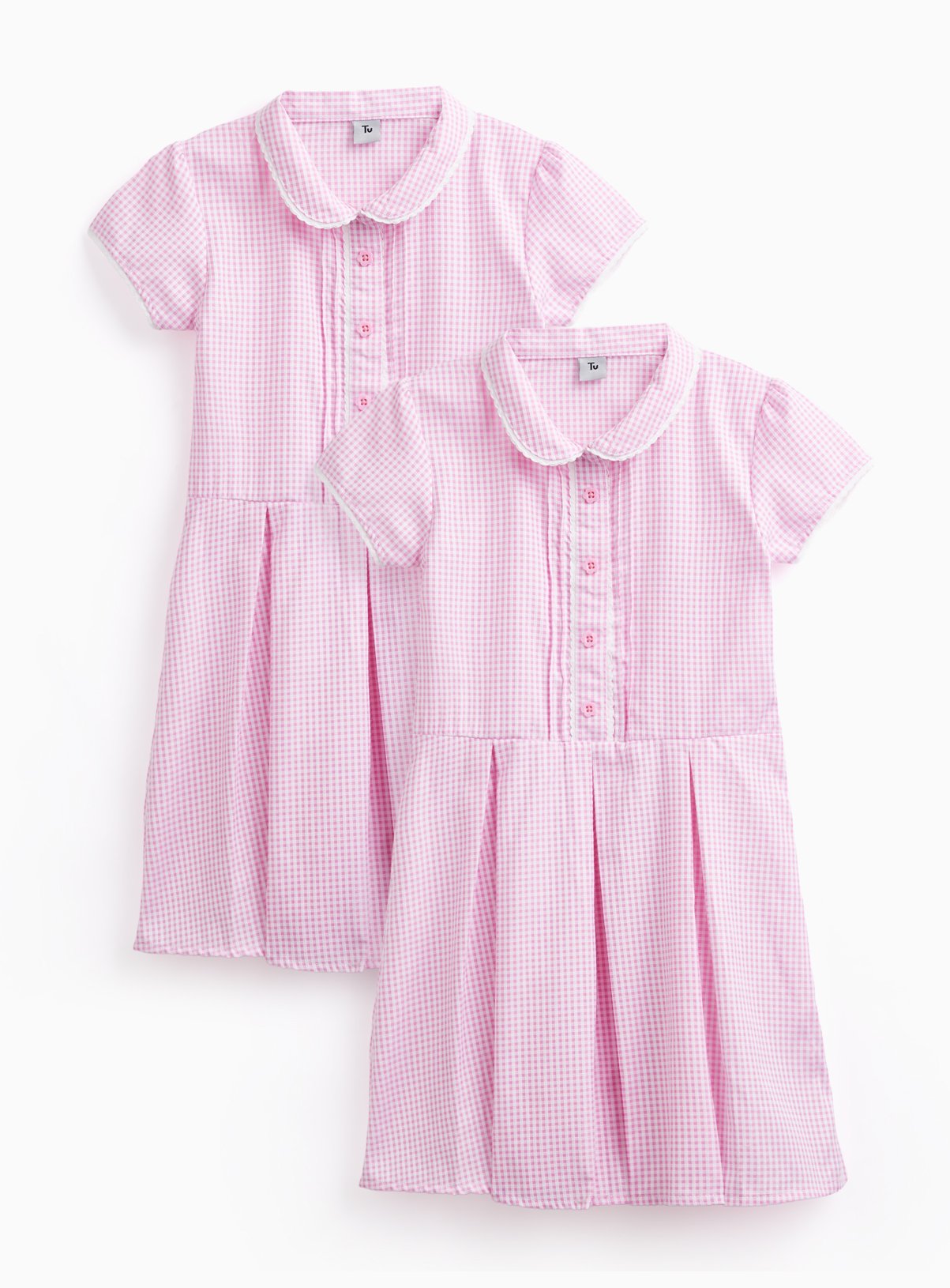 2 Pack Classic Pink 'Dress with Ease' Gingham Dress 14 years