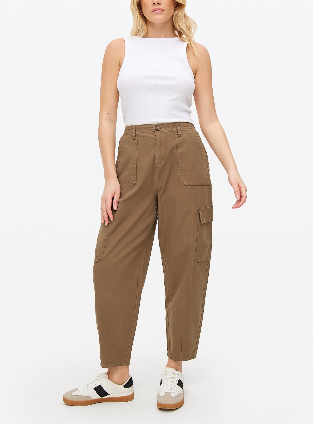 Cargo Barrel Leg Trousers 