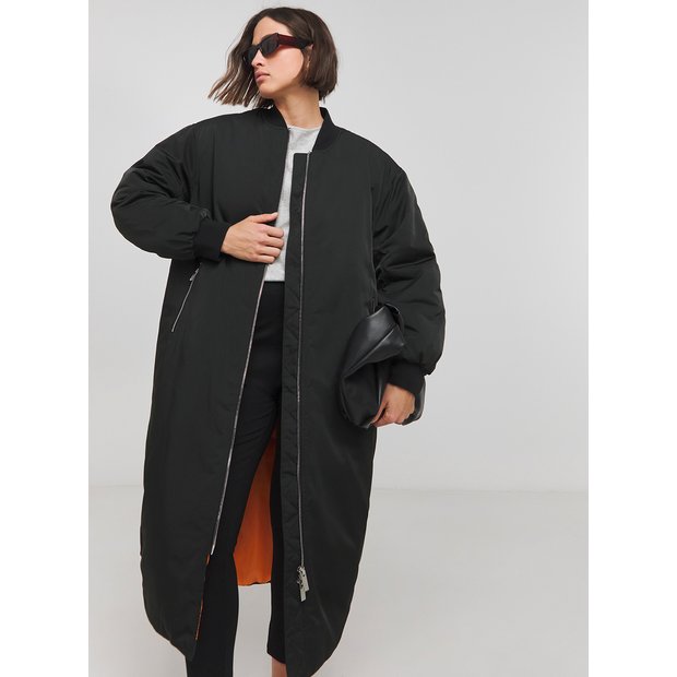 Plus size longline bomber jacket hotsell