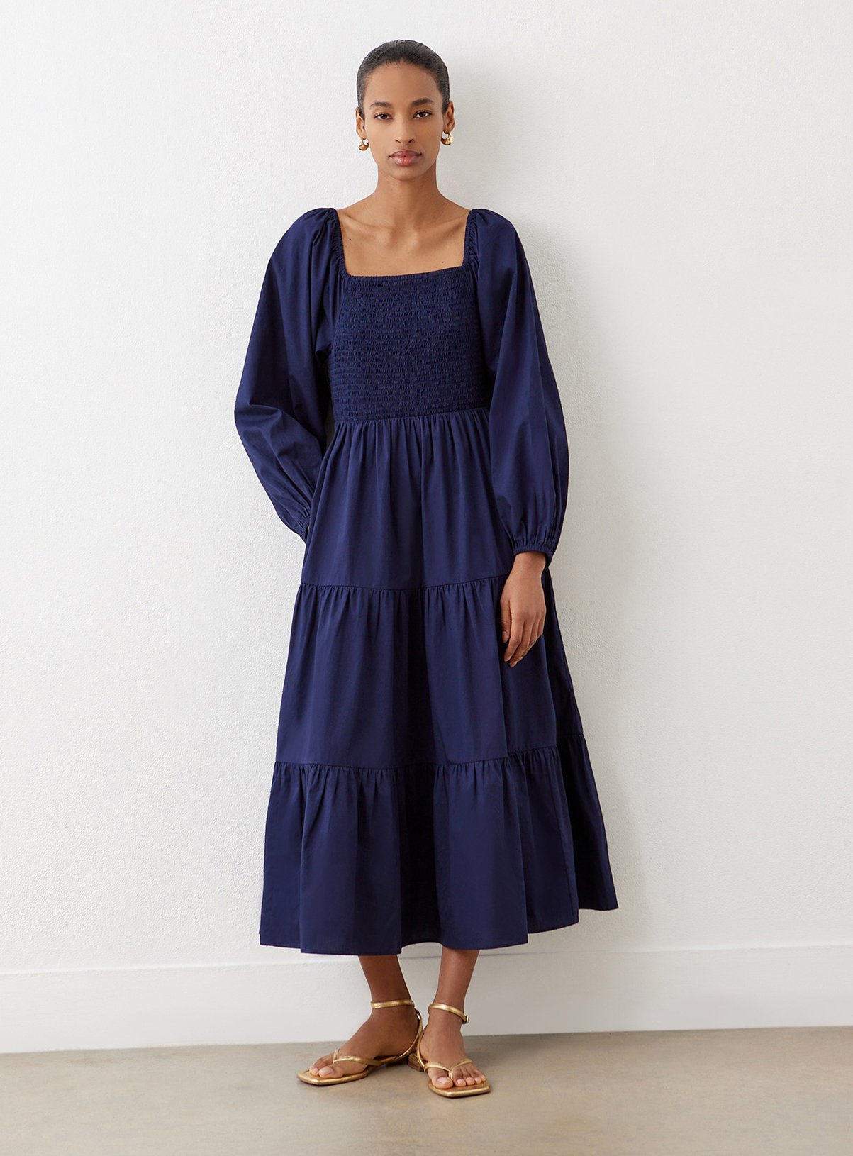 FINERY Lauretta Dress Navy