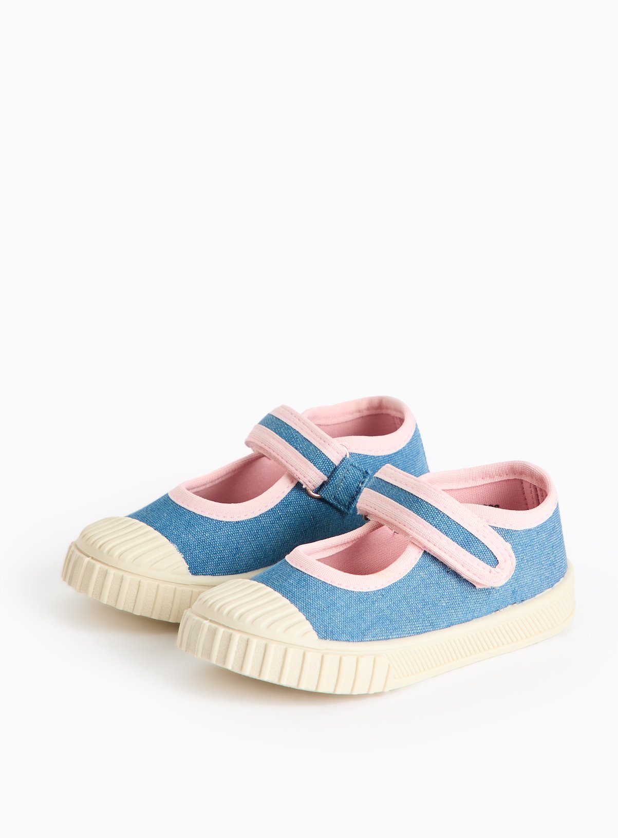 Denim Chunky Sole Mary-Jane Shoes  