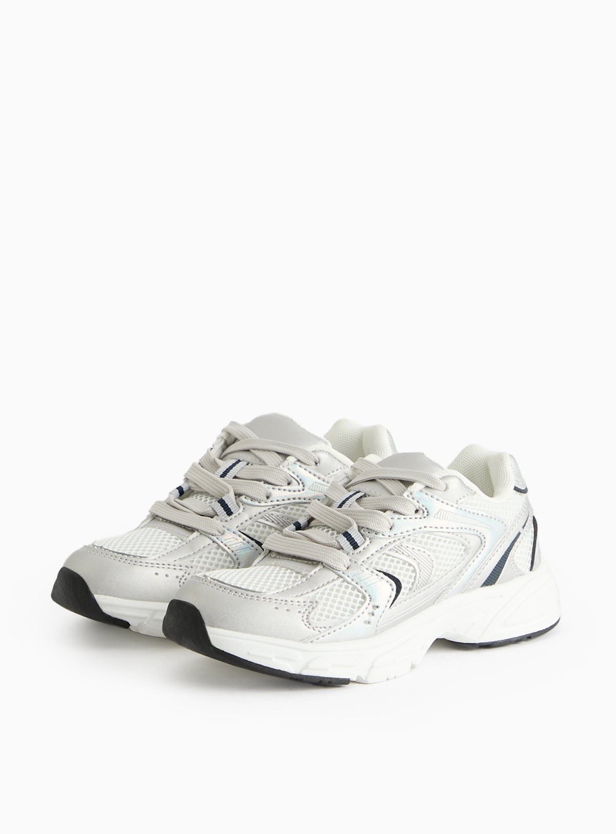 White Panelled Sporty Trainers  