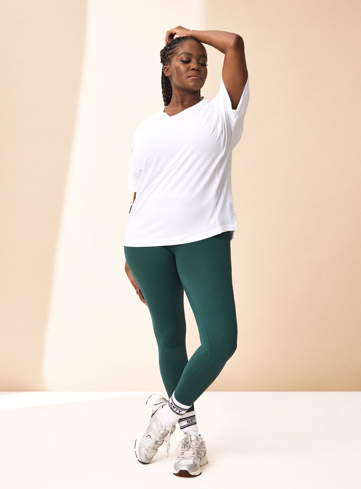 REAKTIV Textured Short Sleeve Longline Layering Tee 