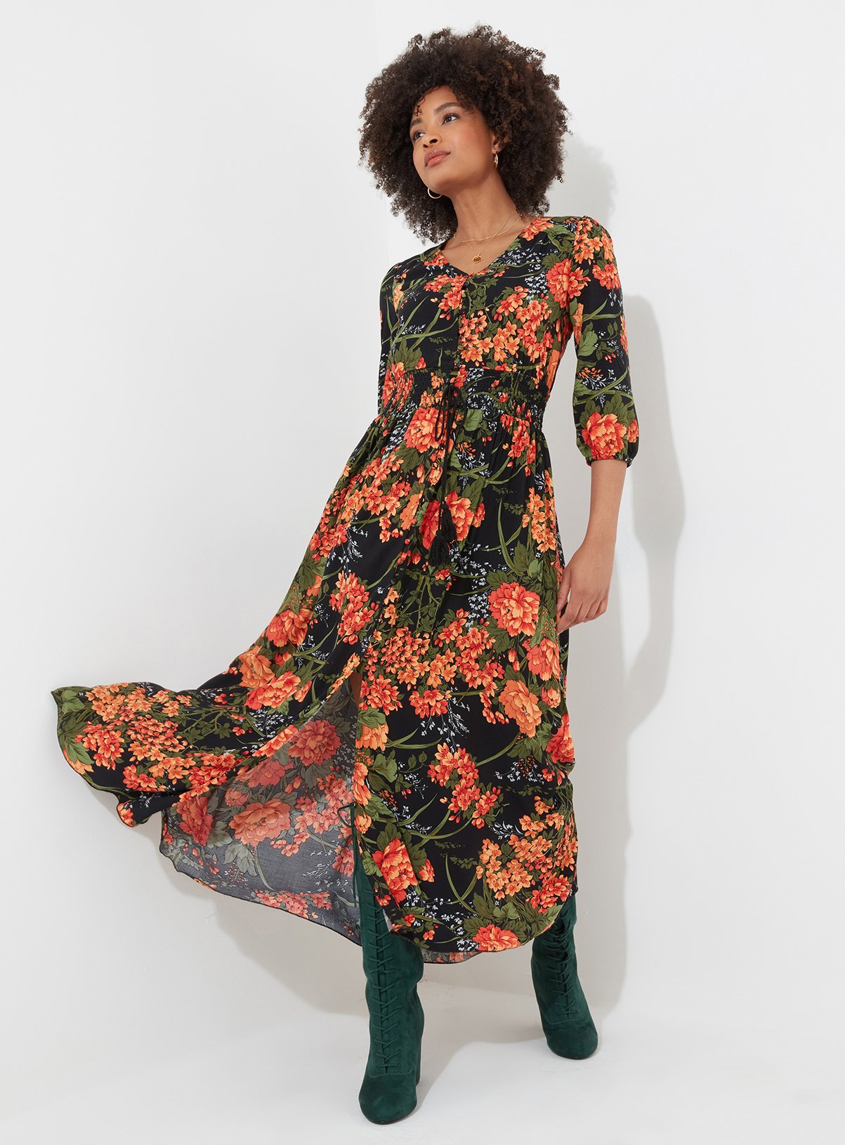 JOE BROWNS Floral Lace Back Maxi Dress 