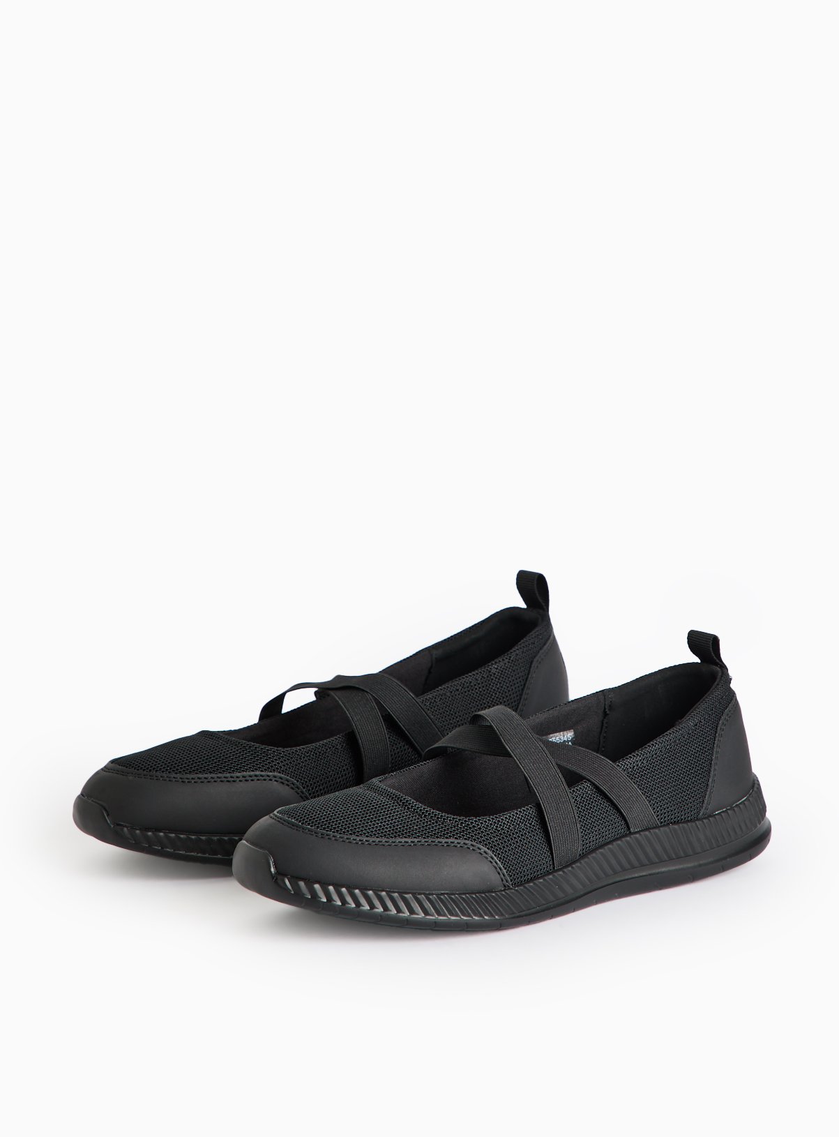 Black Twist Strap Active Ballerina Shoes 