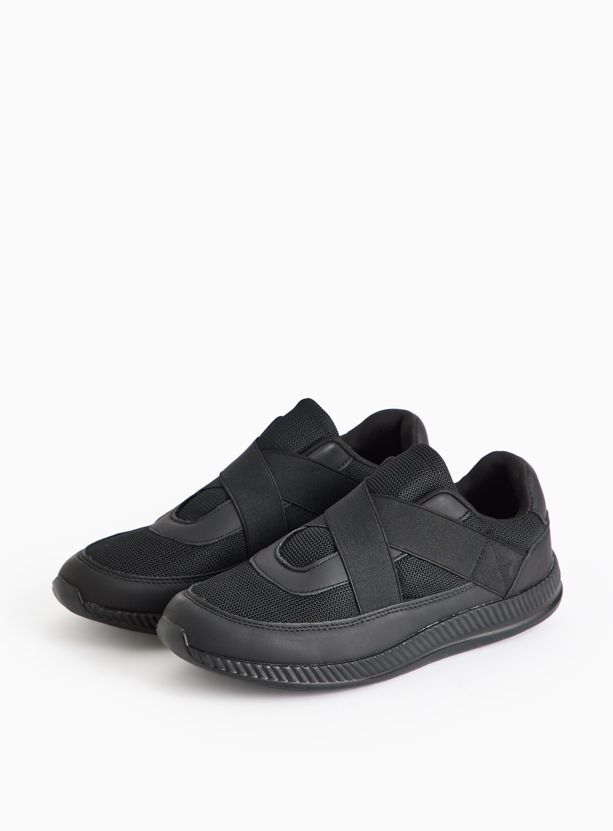 Black Crossover Slip On Trainers 