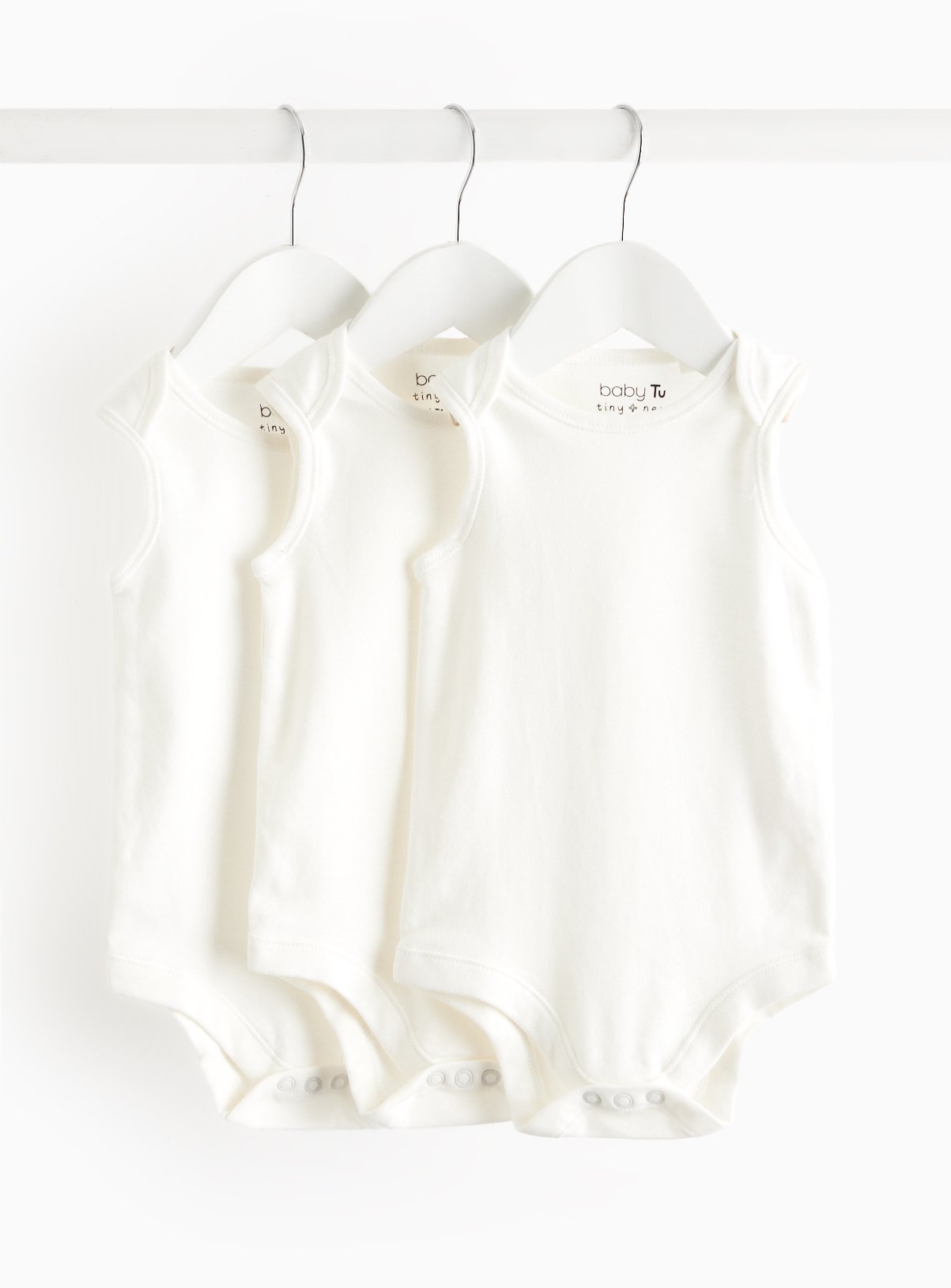White Sleeveless Bodysuit 3 Pack