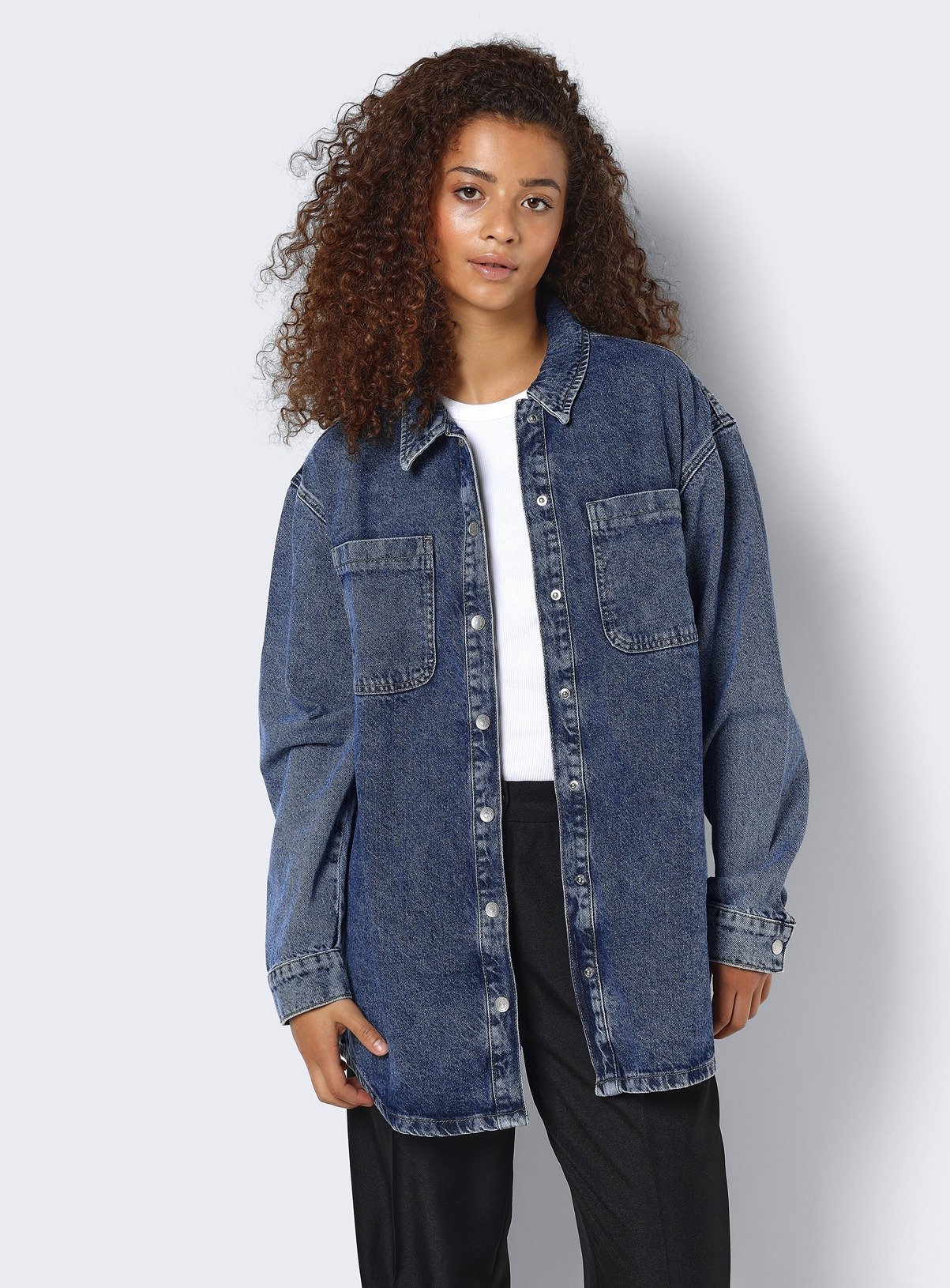 NOISY MAY Long Sleeve Denim Shacket 