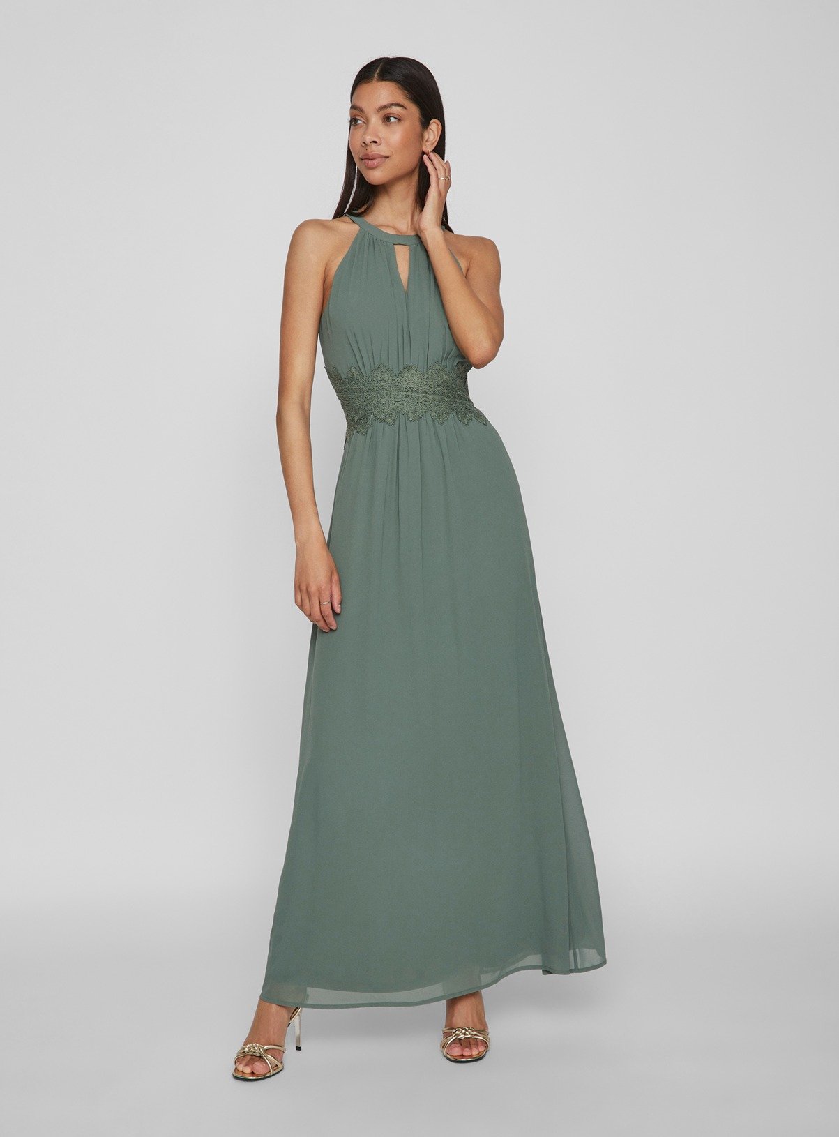 VILA Halter Neck Maxi Dress 
