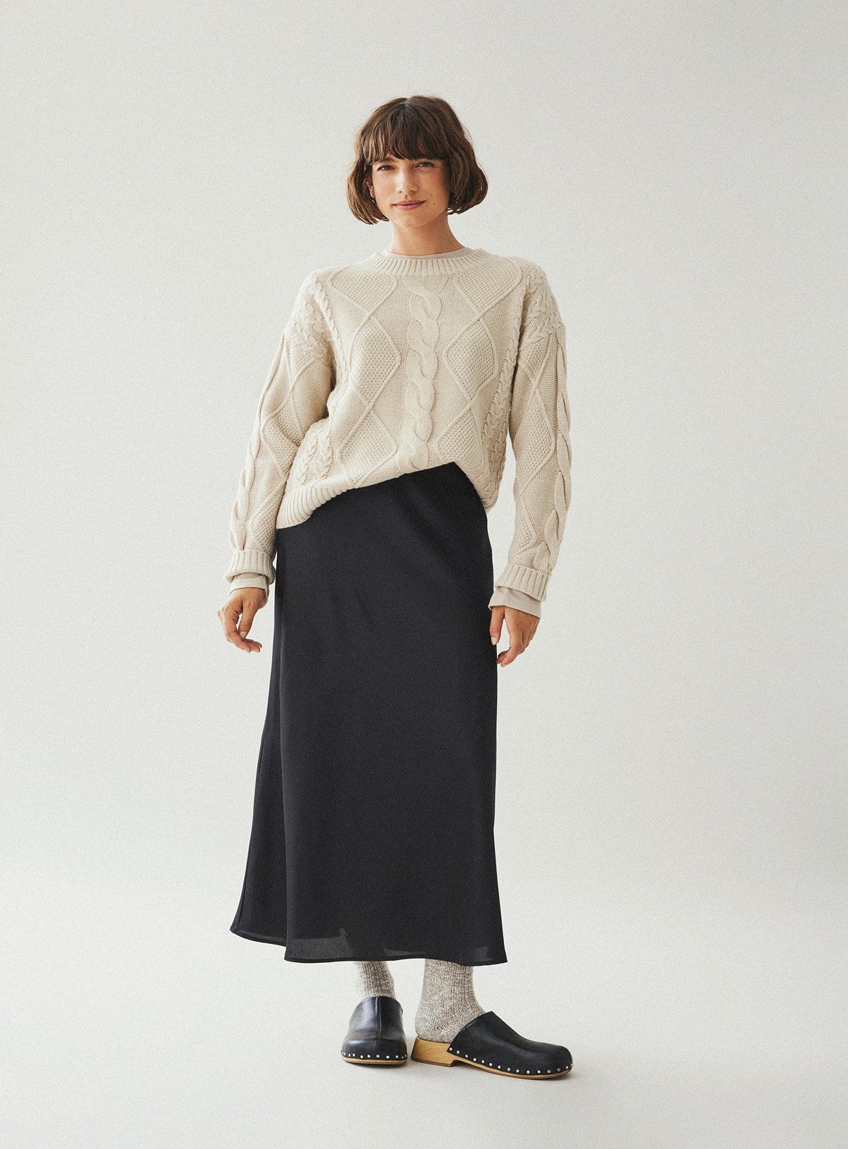 VILA Satin Midi Skirt