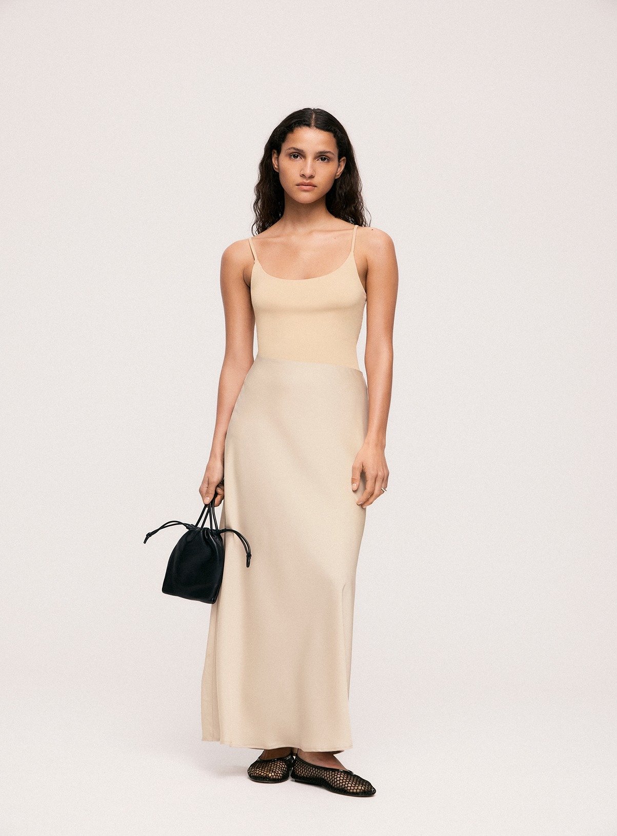 VILA Satin Midi Skirt 