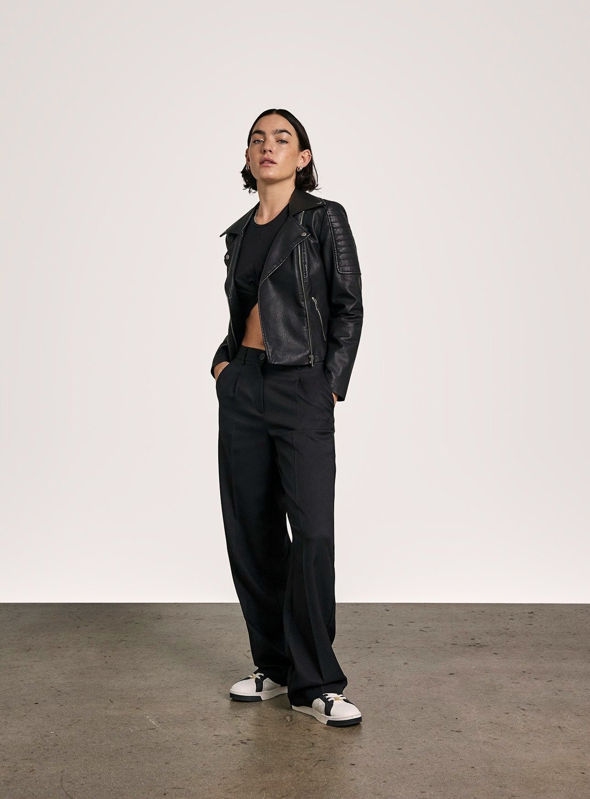 NOISY MAY Faux Leather Biker Jacket 