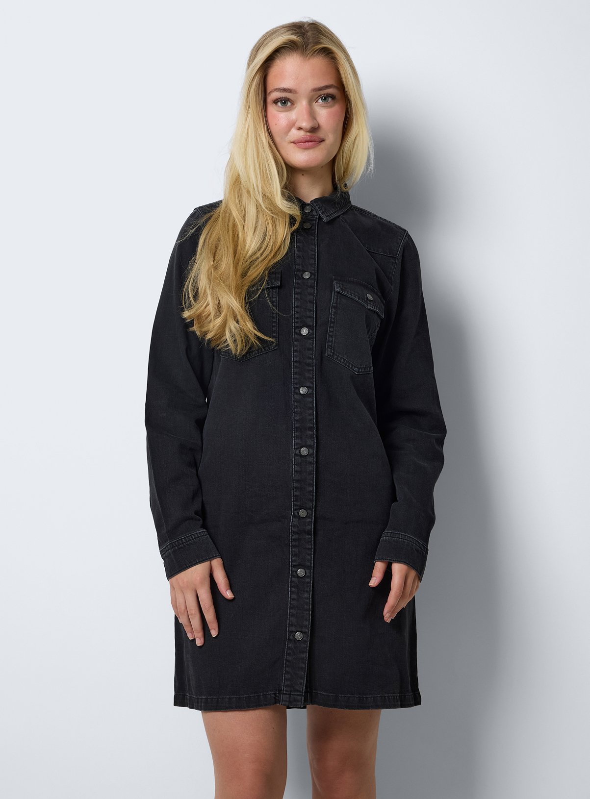 NOISY MAY Long Sleeve Denim Shirt Dress