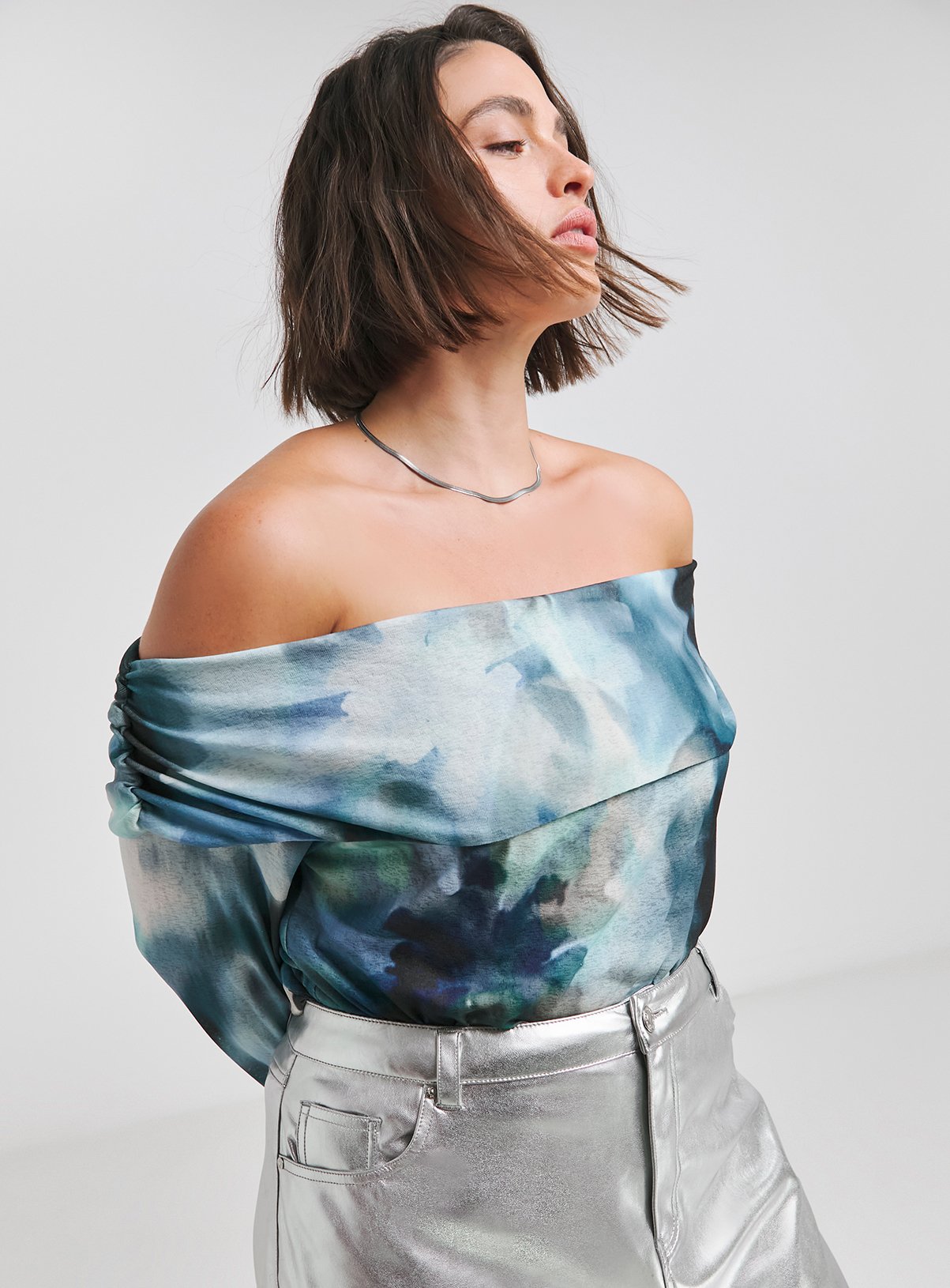 SIMPLY BE Mesh Bardot Top 