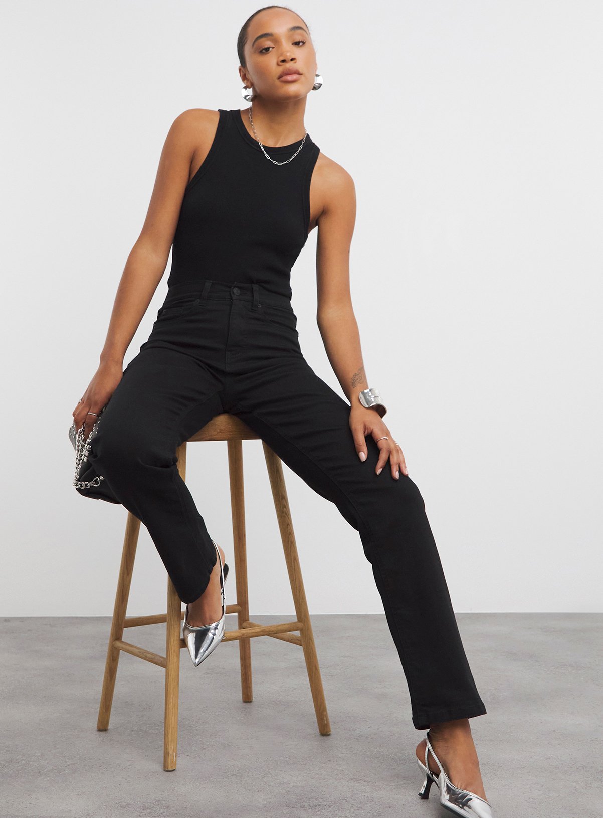 SIMPLY BE 24/7 Straight Jean Black