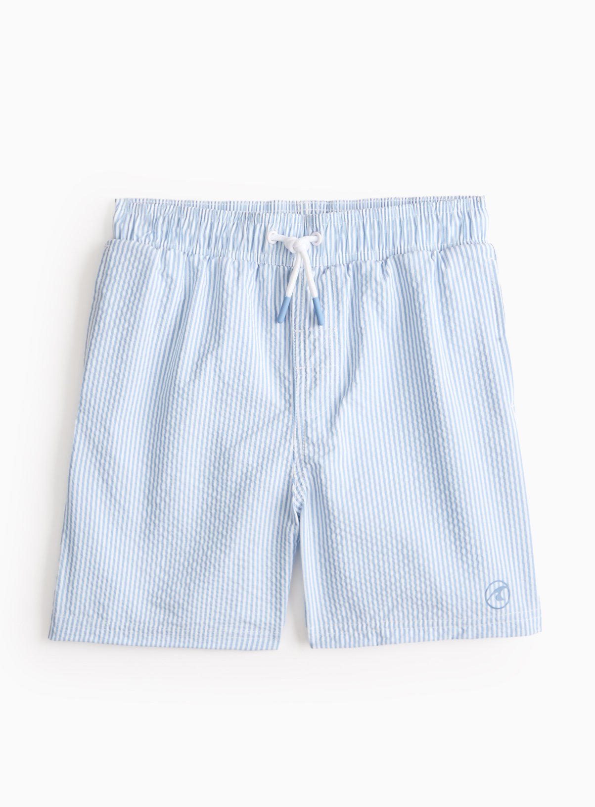 Blue Stripe Seersucker Swim Shorts  