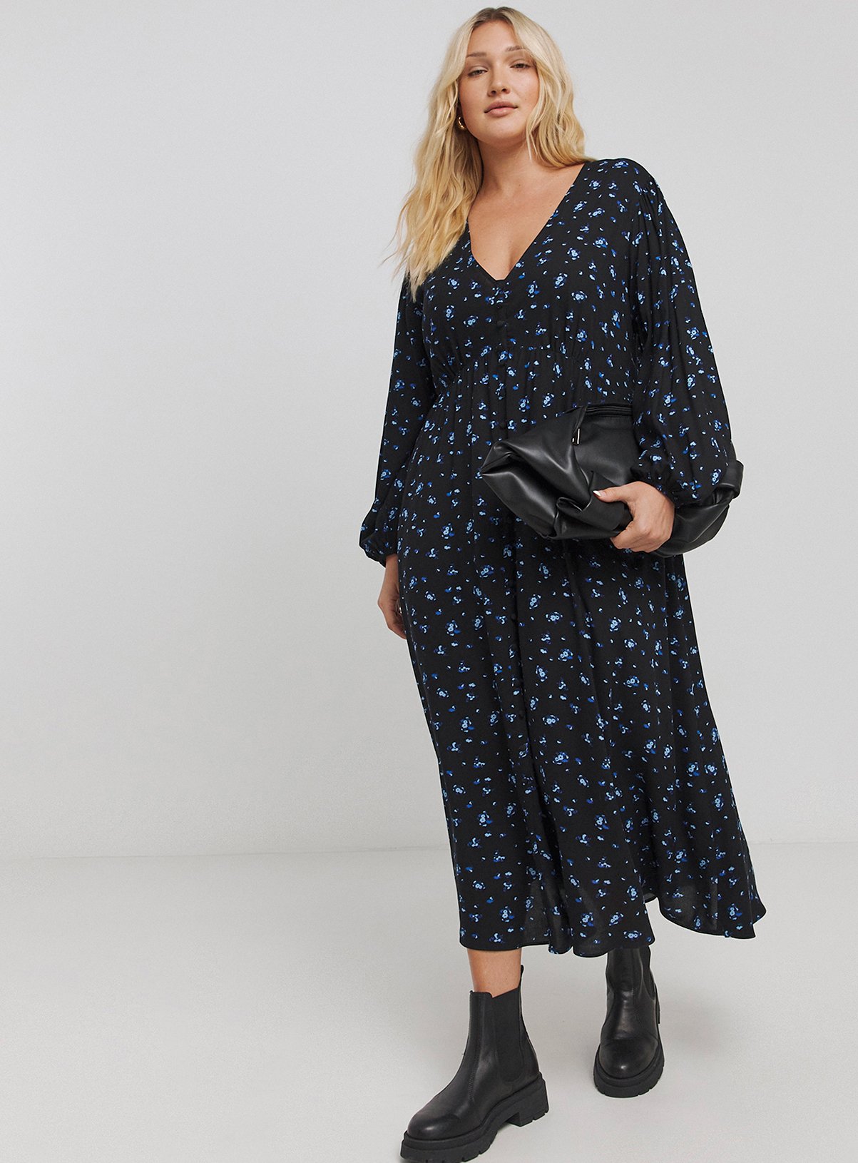 SIMPLY BE Viscose Button Through Dress 