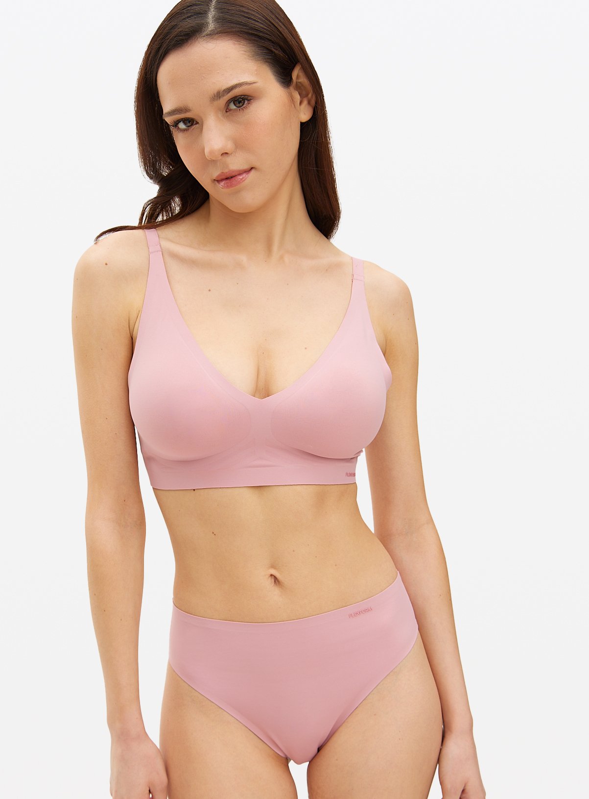 Flexform™ Pink High Apex Bonded Plunge Bra 