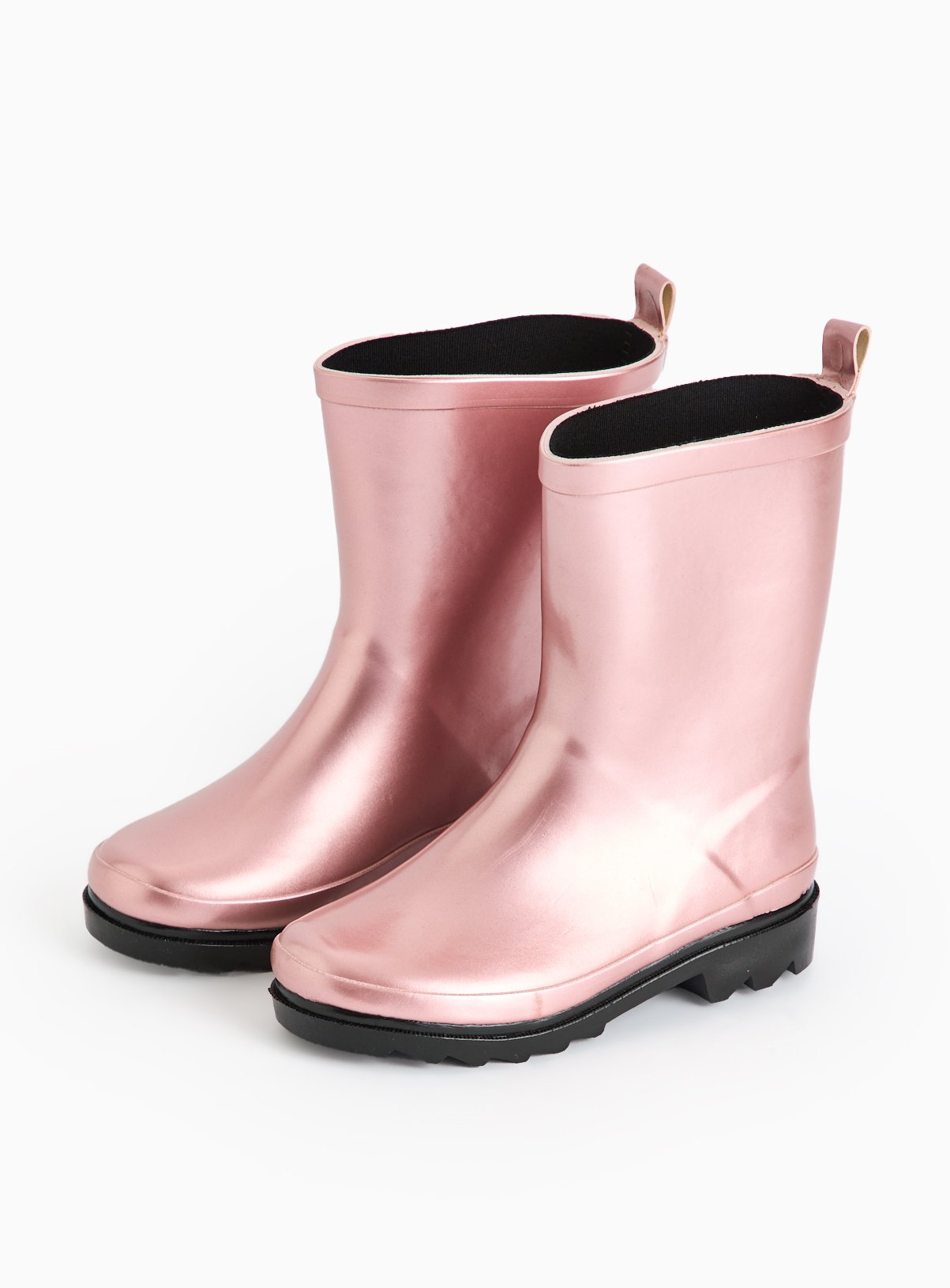Pink Metallic Pearlised Rubber Wellies 