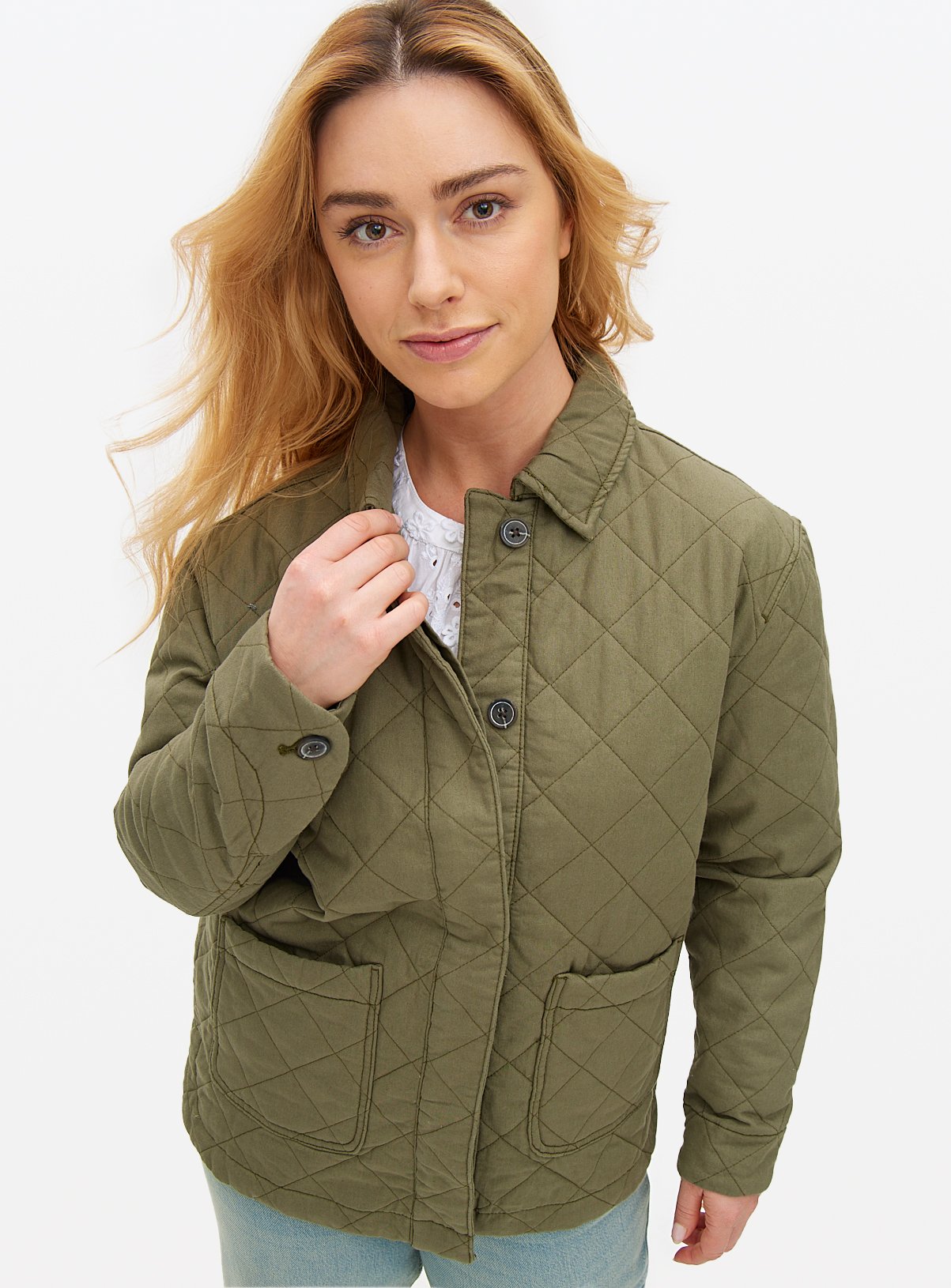 Denim Look Quilted Jacket 