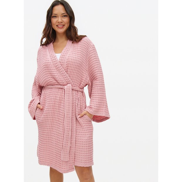 Buy Pink Waffle Cotton Dressing Gown M | Dressing gowns | Argos