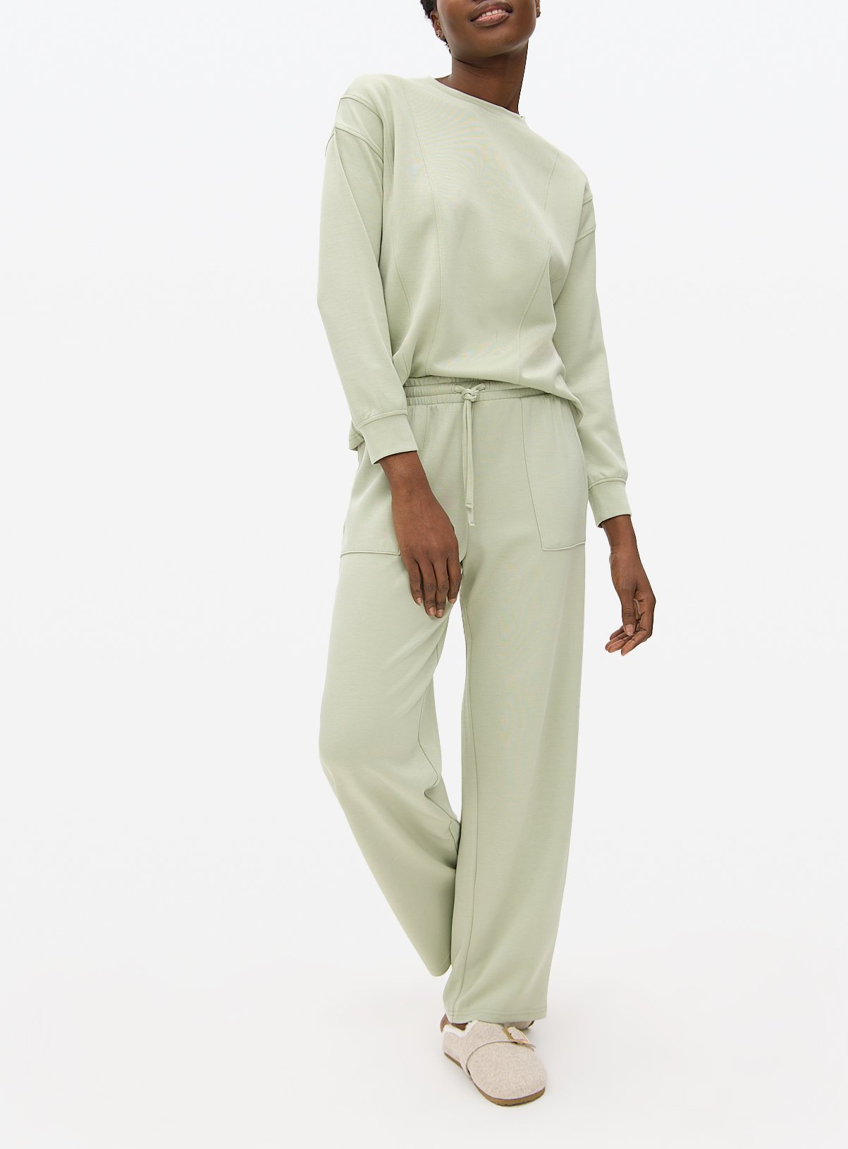 Green Seam Scuba Co-ord Lounge Bottoms 