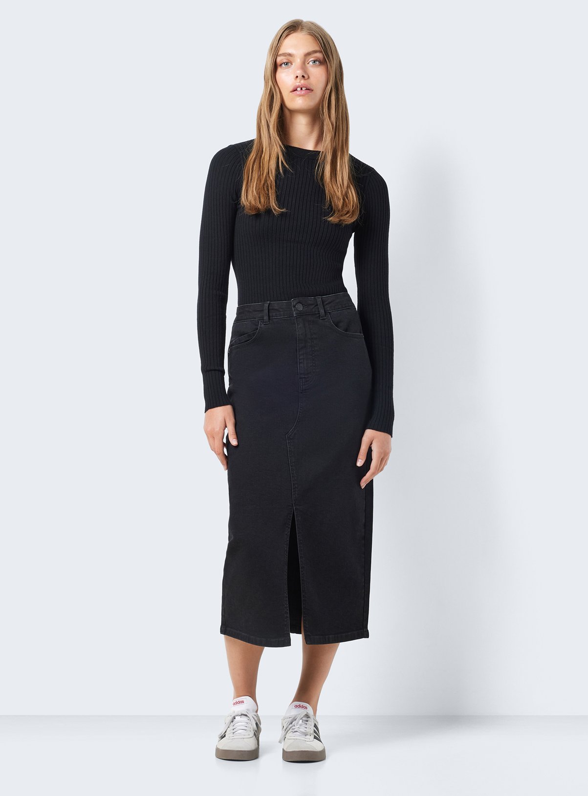 NOISY MAY Slit Midi Skirt 