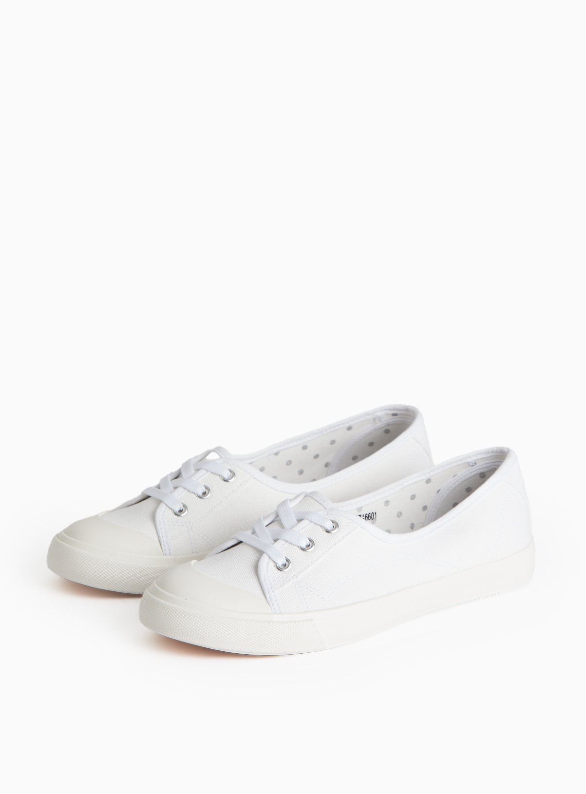 White Low Lace Canvas Trainers 