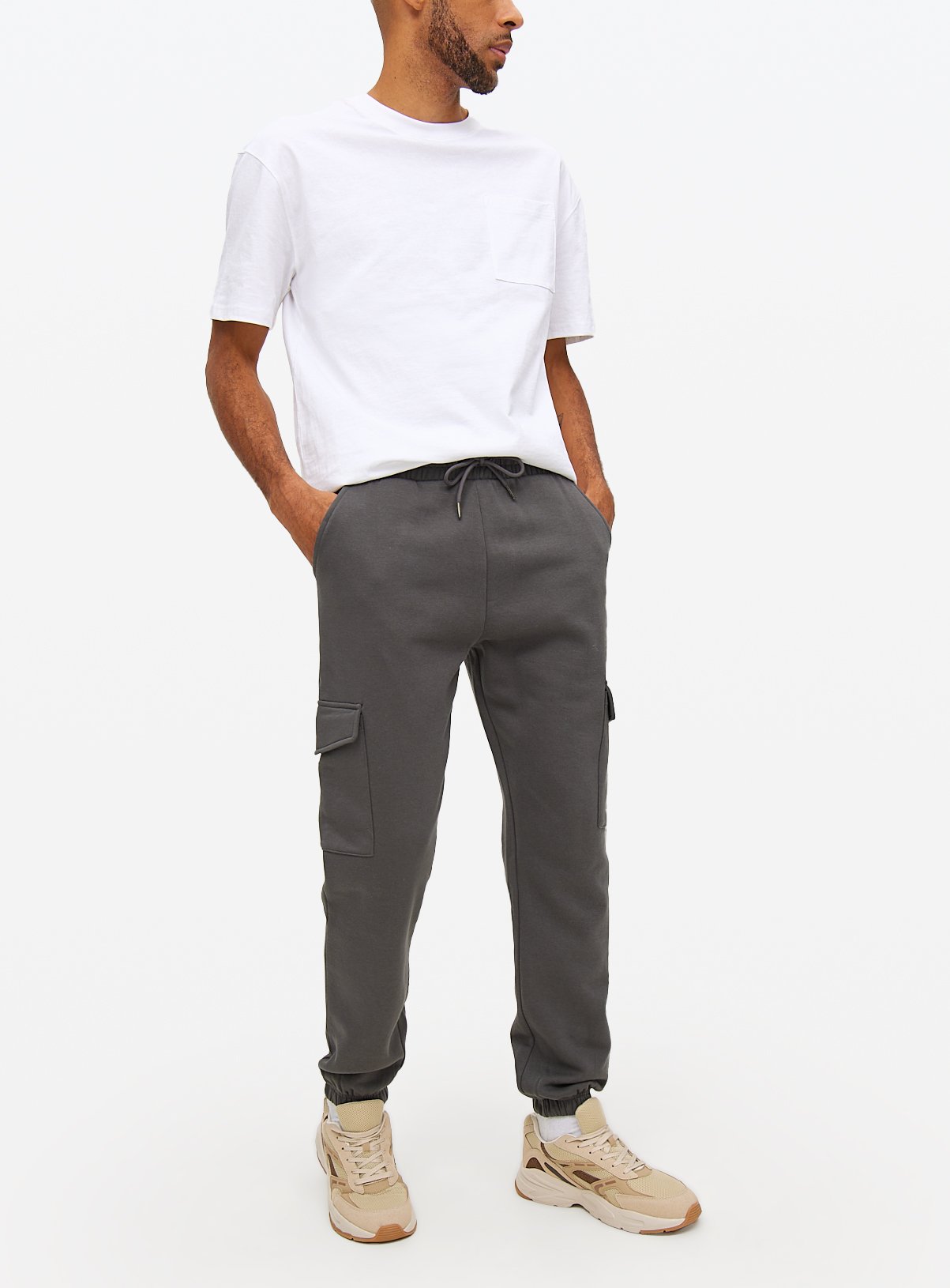 Charcoal Cargo Joggers XL