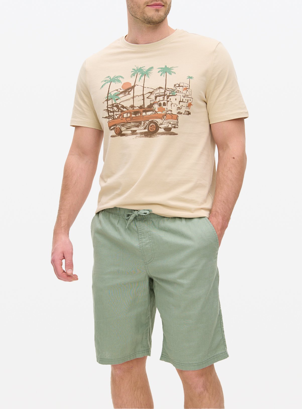 Buy Green Linen Blend Shorts 34 Shorts Argos