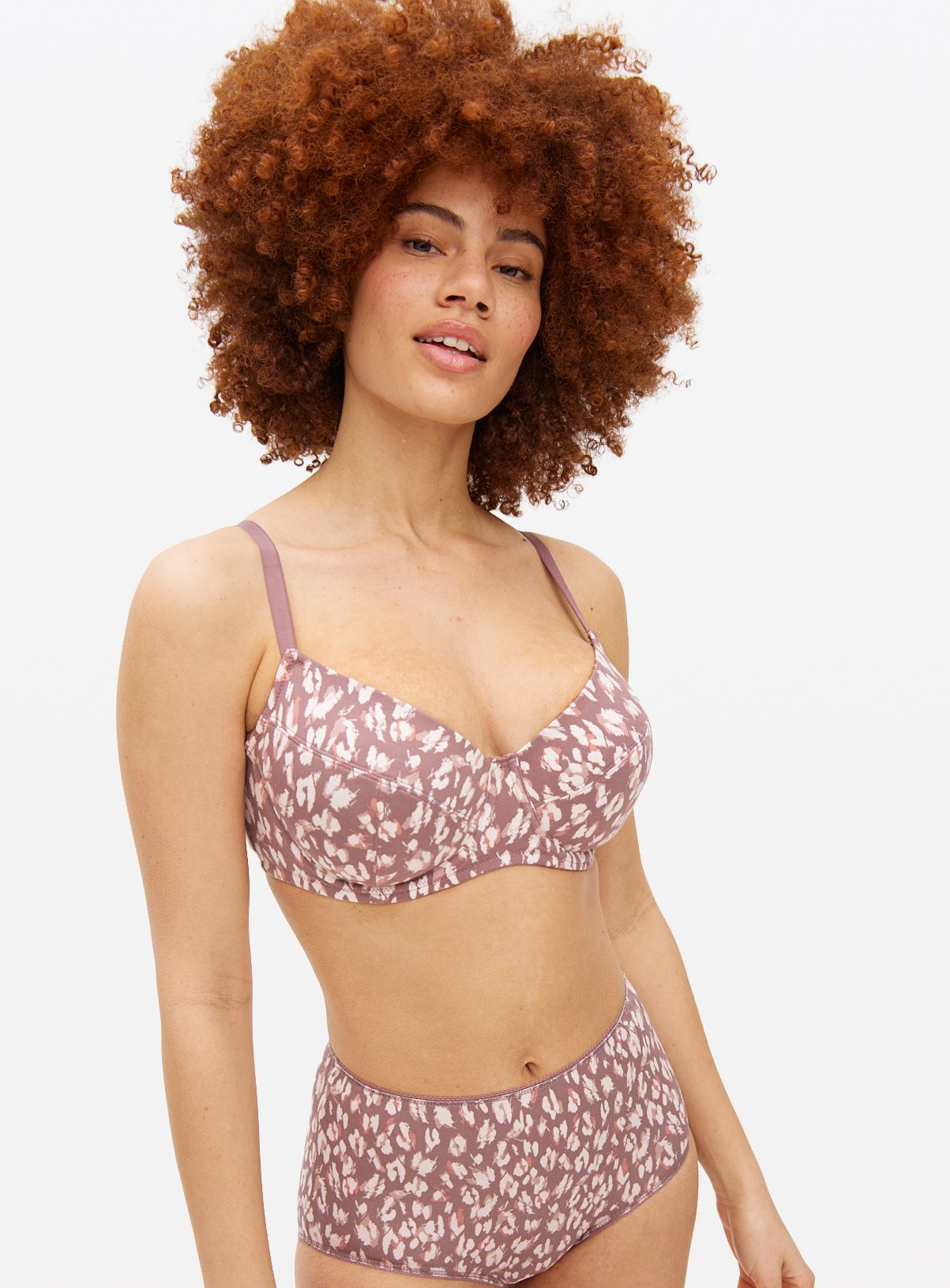 DD+ Leopard Print & Plain Non Padded T-Shirt Bra 3 Pack  38E