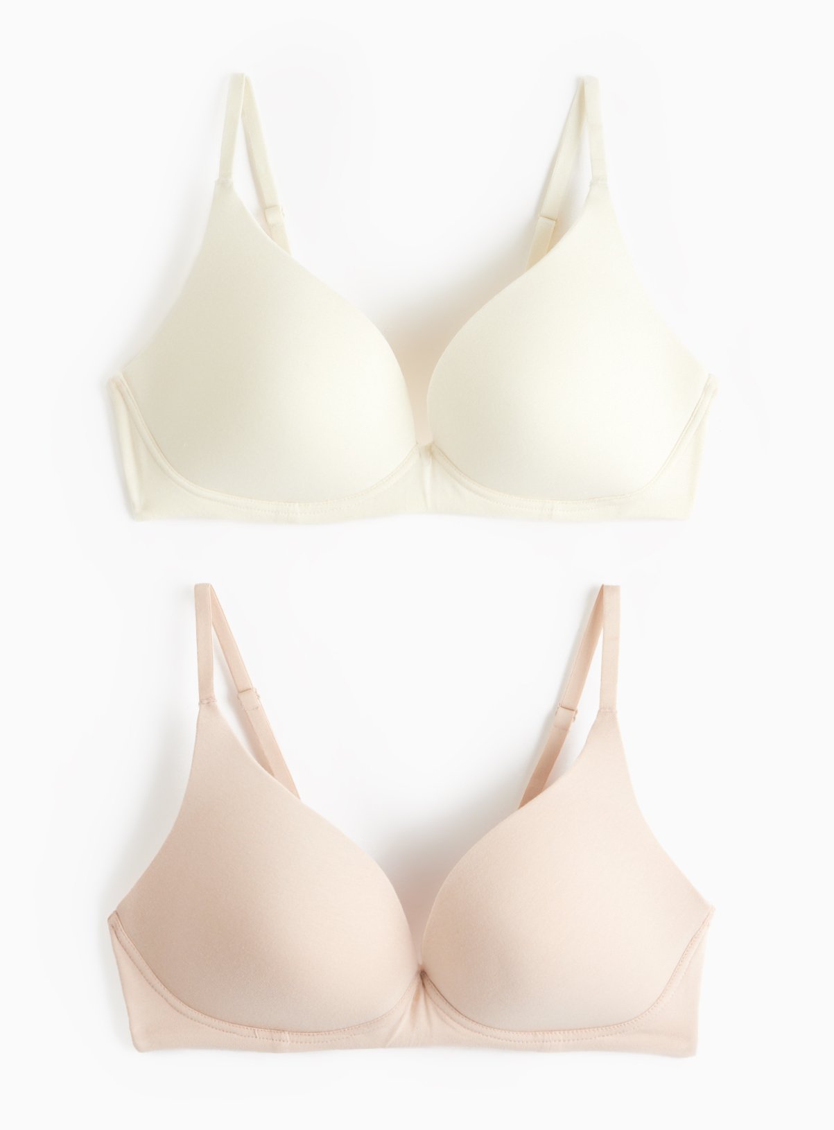 Cream & Beige Plunge Bra 2 Pack 40B