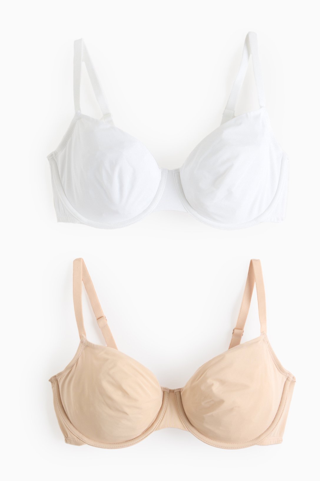 DD+ Beige & White Moulded T-Shirt Bra 2 Pack 