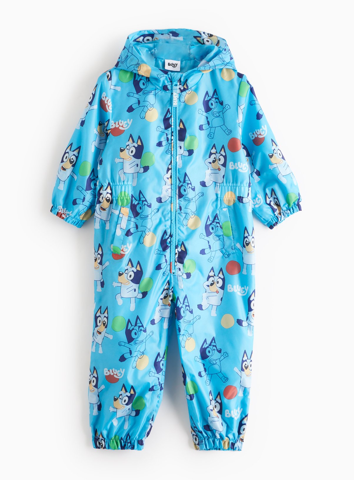 Bluey Character Print Blue Puddlesuit