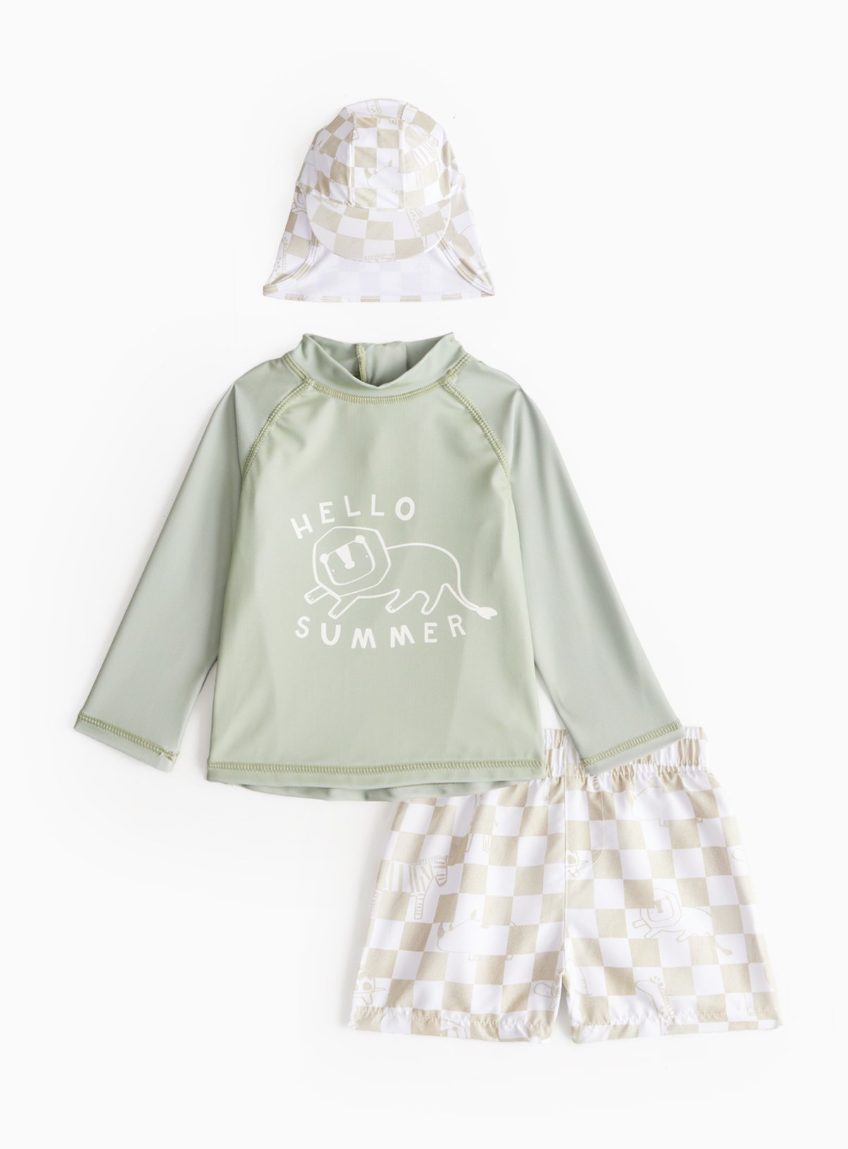 Dessert Checked 3 Piece Swim Set