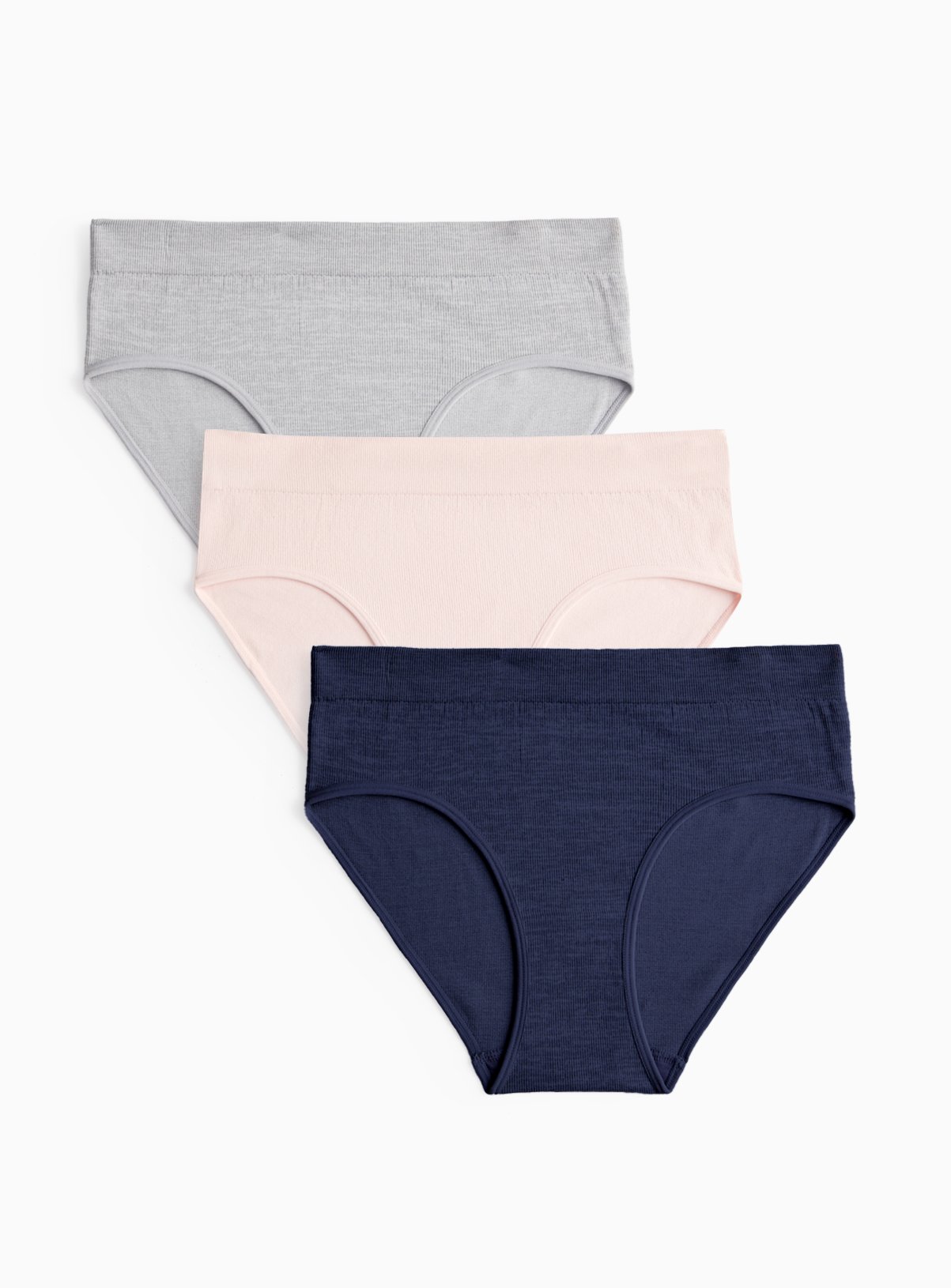 Plain Rib Seamfree High Leg Knickers 3 Pack 