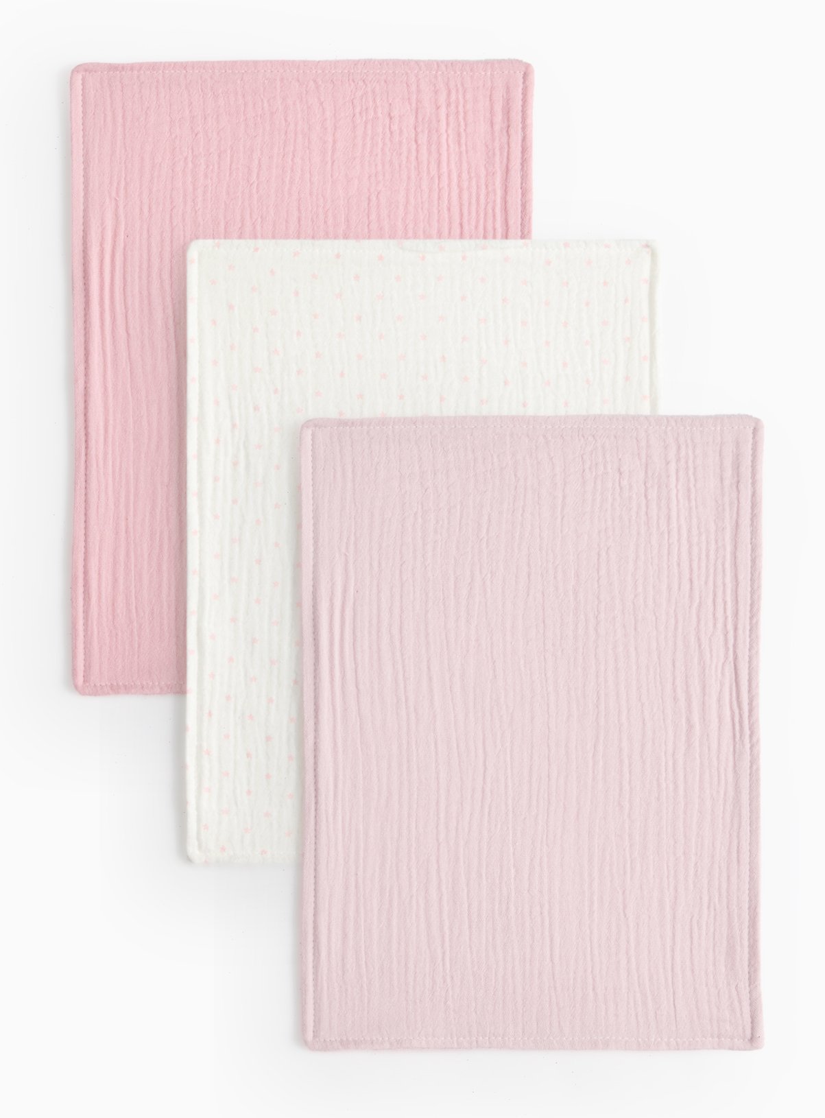 Pink Dribble Cloths 3 Pack One Size