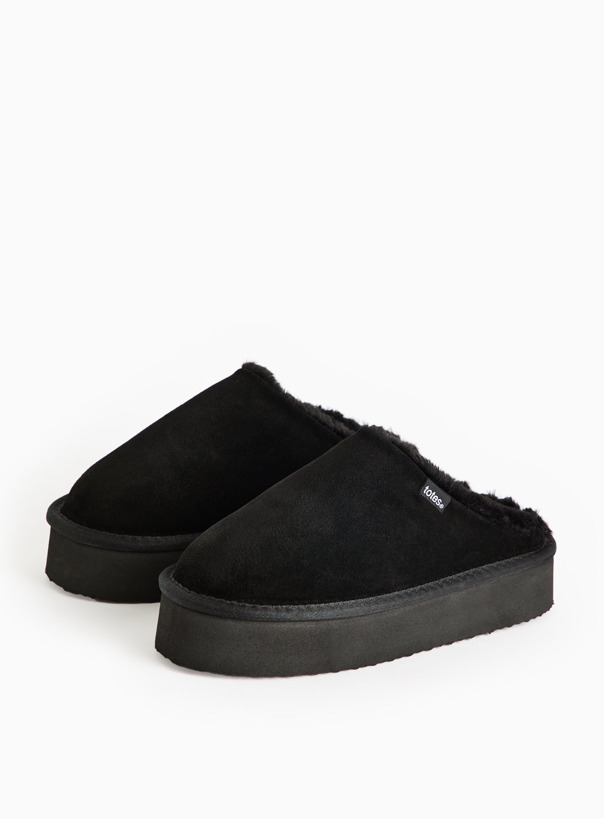 totes®  Suede Platform Mule Slippers 