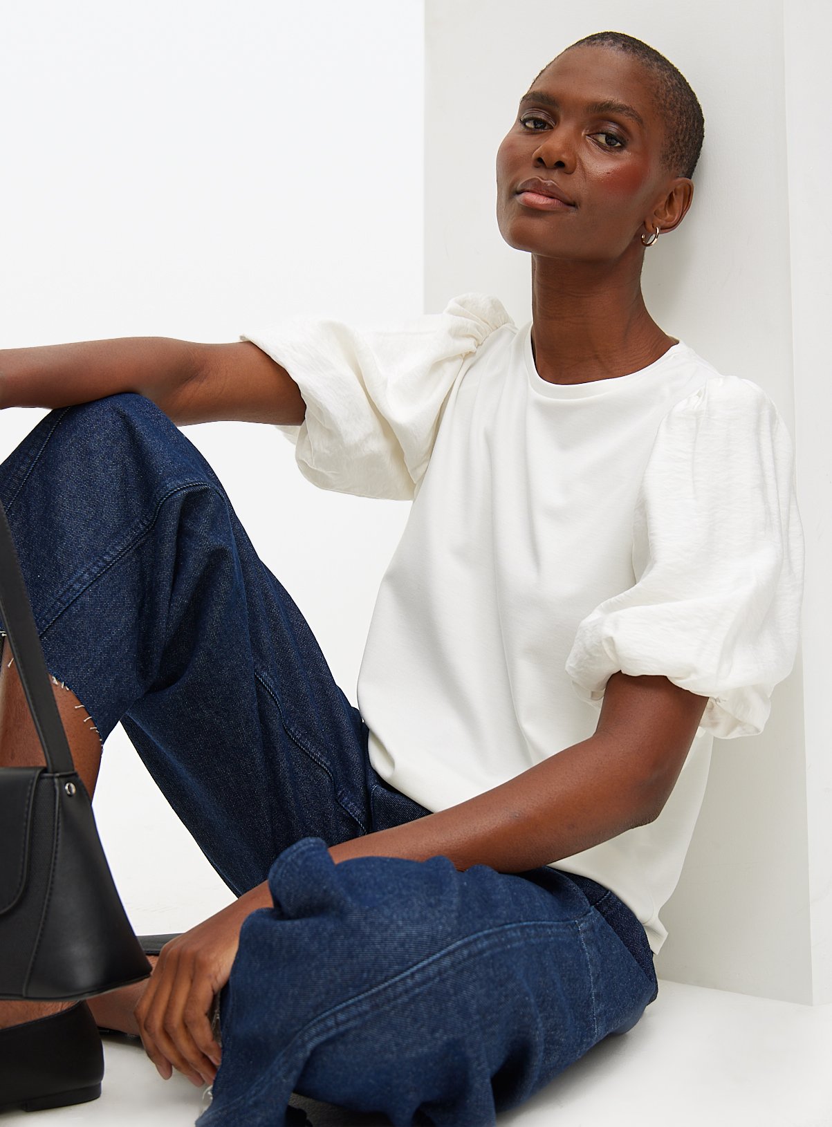 Poplin Puff Sleeve Top 
